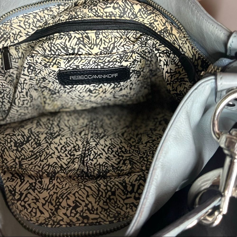 Rebecca Minkoff Studded Satchel Bag Shoulder Purse Bright Light Blue​​​ - Picture 12 of 12